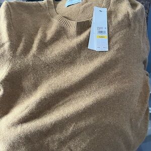 Men's Calvin Klein Crewneck Sweater in Camel Brown - Medium